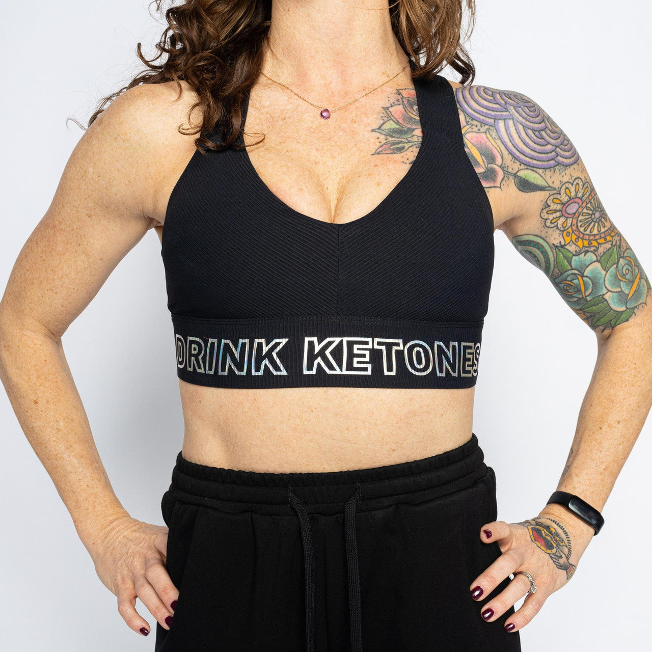Radiant in Ketones Sports Bra *Black w/metalic*