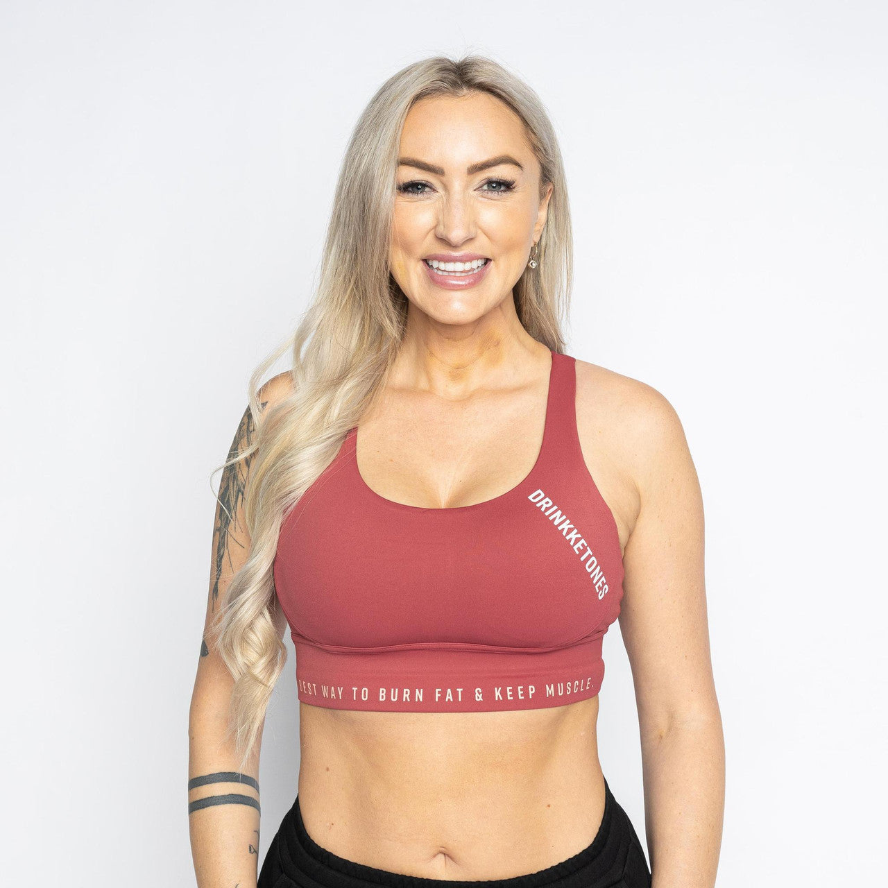Burn Fat. Drink Ketones Sports Bra *Pinot Noir*